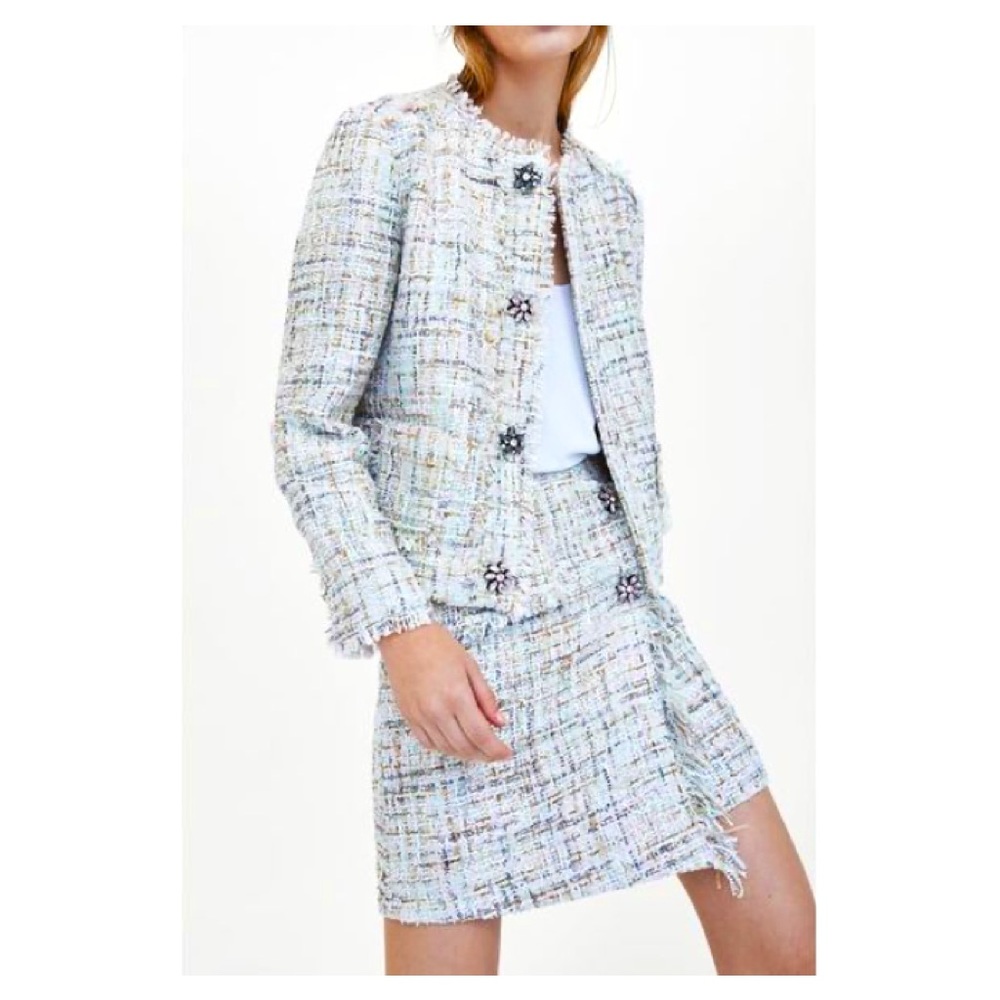 [ZARA] Multicolored Tweed Blazer